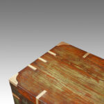 Antique Victorian brass bound military chest with some original paint - Image 3