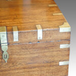 Antique brass bound campaign trunk - Image 4