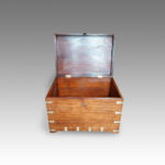 Antique brass bound campaign trunk - Image 3