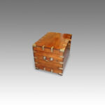 Antique brass bound campaign trunk - Image 5