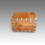 Antique brass bound campaign trunk - Image 6