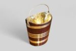 Antique brass bound mahogany bucket - Image 3