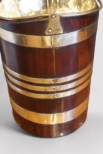 Antique brass bound mahogany bucket - Image 4