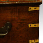 Antique teak brass bound travelling strongbox - Image 9