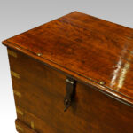 Antique teak brass bound travelling strongbox - Image 7