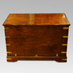 Antique teak brass bound travelling strongbox - Image 2