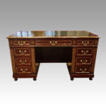 Antique brass mounted mahogany desk - Image 14