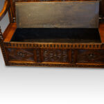 Antique carved oak settle - Image 4