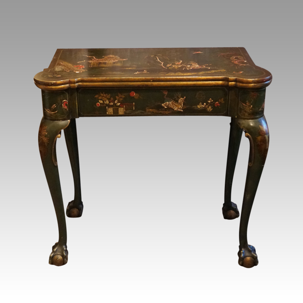 Antique-chinoiserie-card-table.jpg Antique chinoiserie card table - Image 1