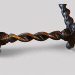 Antique large oak double gate leg table - Image 6