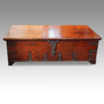 Antique hardwood Colonial chest coffee table