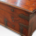 Antique hardwood Colonial chest coffee table - Image 13