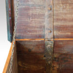 Antique hardwood Colonial chest coffee table - Image 8