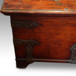 Antique hardwood Colonial chest coffee table - Image 6
