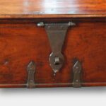 Antique hardwood Colonial chest coffee table - Image 5