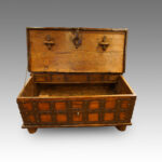 Antique hardwood iron bound merchants chest - Image 6