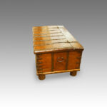 Antique hardwood iron bound merchants chest - Image 3