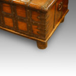 Antique hardwood iron bound merchants chest - Image 2