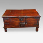 Antique hardwood merchants valuables chest