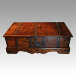 Antique iron bound merchants chest
