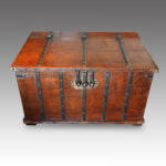 Antique iron bound merchants chest