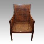 Antique mahogany bergere library chair - Image 7