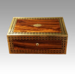 Antique rosewood cut brass box - Image 6