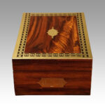 Antique rosewood cut brass box - Image 4