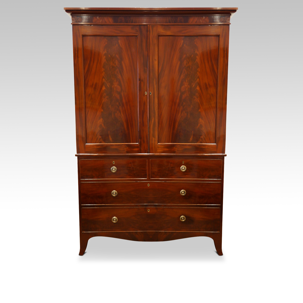 Antique-mahogany-linen-press-1.jpg Antique mahogany linen press - Image 1