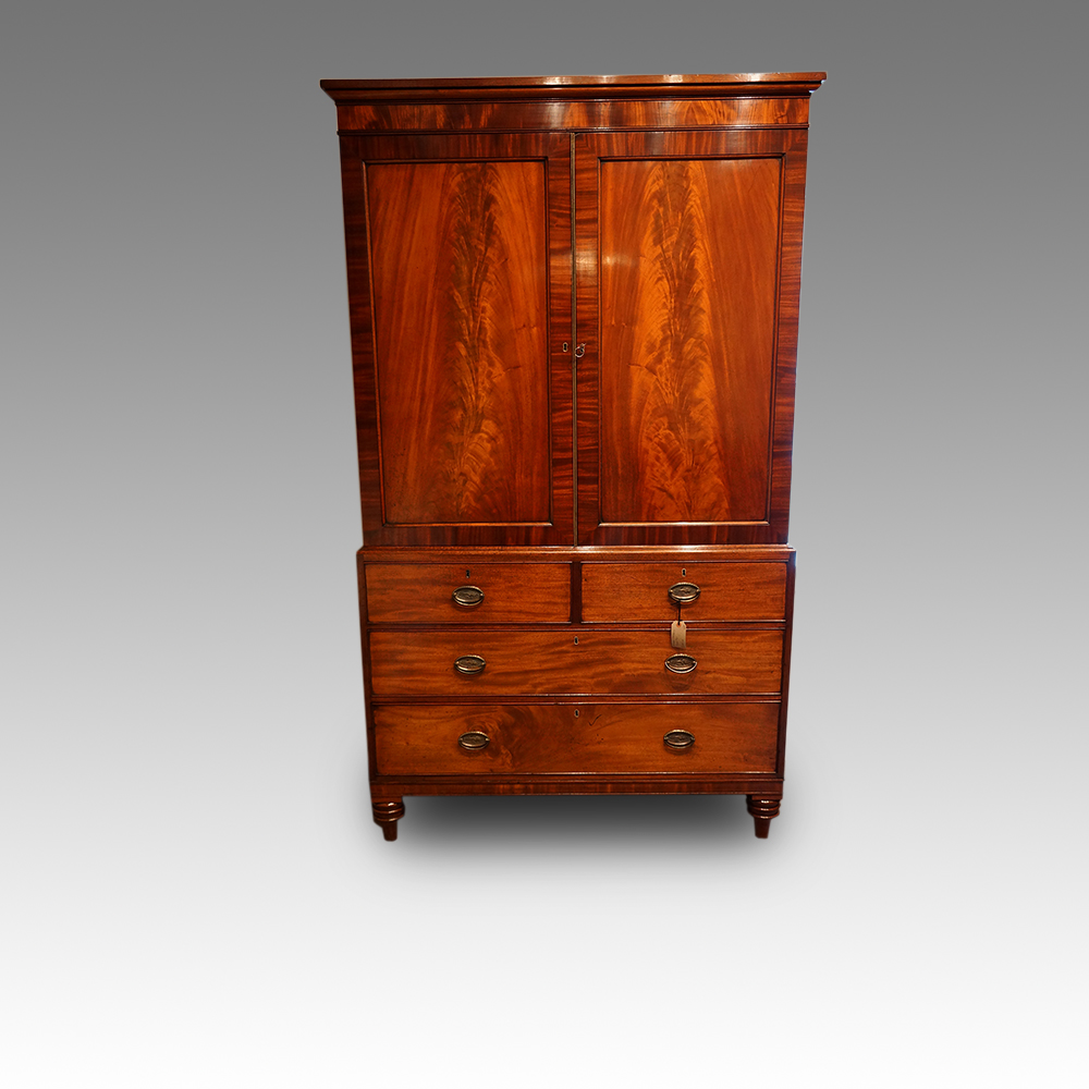Antique-mahogany-linen-press.jpg Antique mahogany linen press Now Sold - Image 1