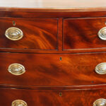 Antique mahogany small bow-front chest - Image 5