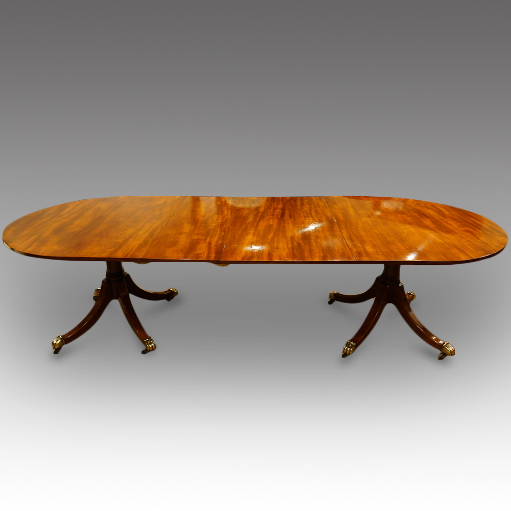 Antique-mahogany-twin-pillar-dining-table-3.jpg Antique mahogany twin pillar dining table - Image 1