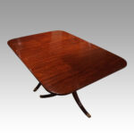Antique mahogany twin pillar dining table - Image 6