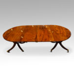 Antique mahogany twin pillar dining table