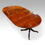 Antique mahogany twin pillar dining table - Image 4