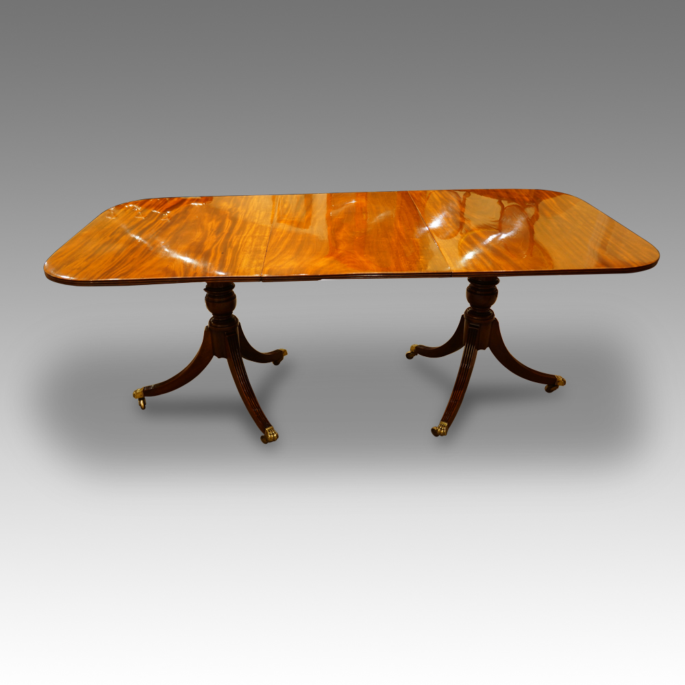 Antique-mahogany-twin-pillar-dining-table.jpg Superb mahogany twin pillar dining table Now Sold - Image 1