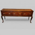 Antique oak cabriole leg dresser base