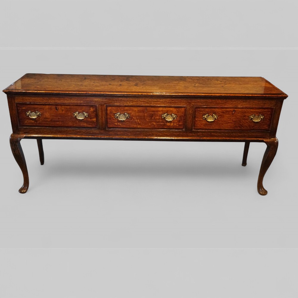 Antique-oak-cabriole-leg-dresser-base-.jpg Antique oak cabriole leg dresser base - Image 1