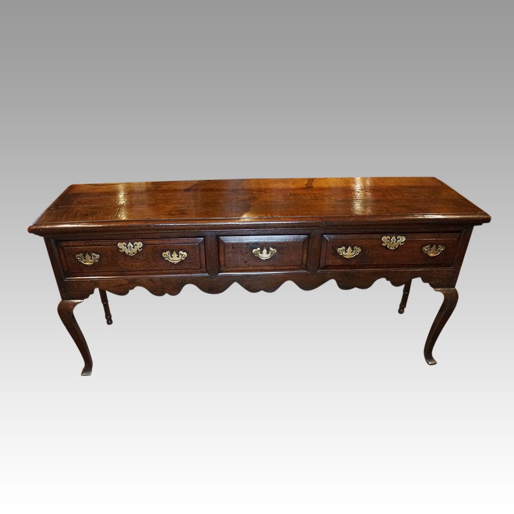 Antique-oak-cabriole-leg-dresser-base-1.jpg Antique cabriole leg dresser base - Image 1