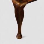Antique oak cabriole leg dresser base - Image 4
