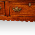 Antique oak cabriole leg dresser base with inlay - Image 5