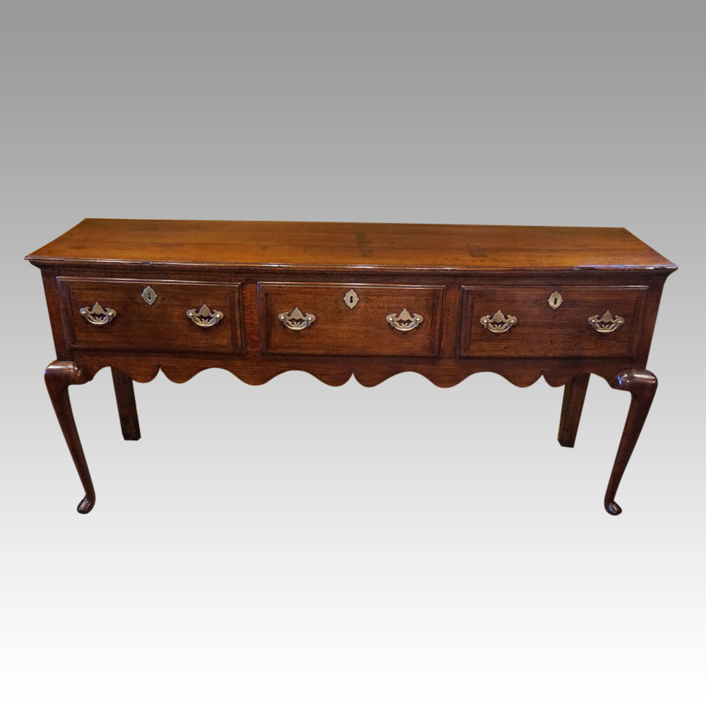 Antique-oak-cabriole-leg-dresser.jpg Antique oak cabriole leg dresser - Image 1