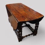 Antique large oak double gate leg table - Image 2