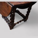 Antique large oak double gate leg table - Image 3