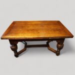 Antique oak draw leaf refectory dining table - Image 2