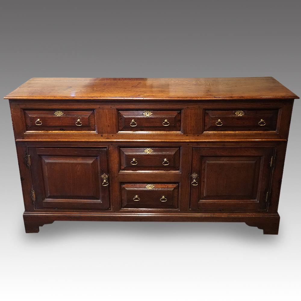 Antique-oak-dresser-base-4.jpg Antique George III oak dresser - Image 1