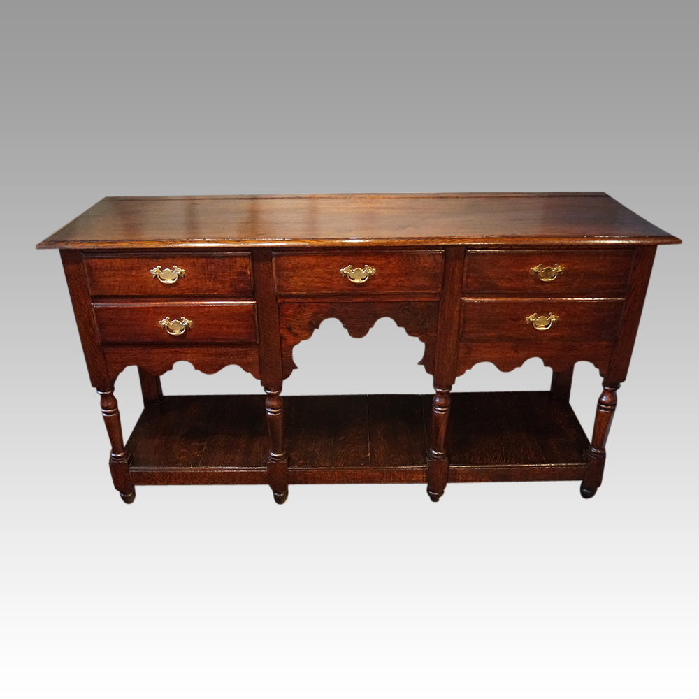 Antique-oak-dresser-base-with-potboard.jpg Georgian oak pot board dresser base - Image 1