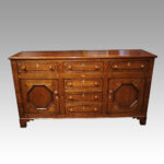 Antique oak inlaid dresser base - Image 12