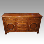 Antique oak inlaid dresser base