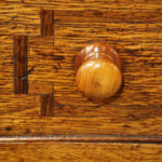 Antique oak inlaid dresser base - Image 5